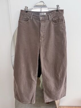 Rudy Jude Cropped Wide-Leg Roper Barrel Pants in Taupe